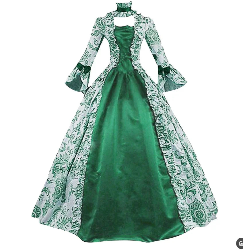 Plus Size Women Medieval  Marie Antoinette Cosplay Dress Purple Victorian Party Court Gown Renaissance Gothic Floral Robe