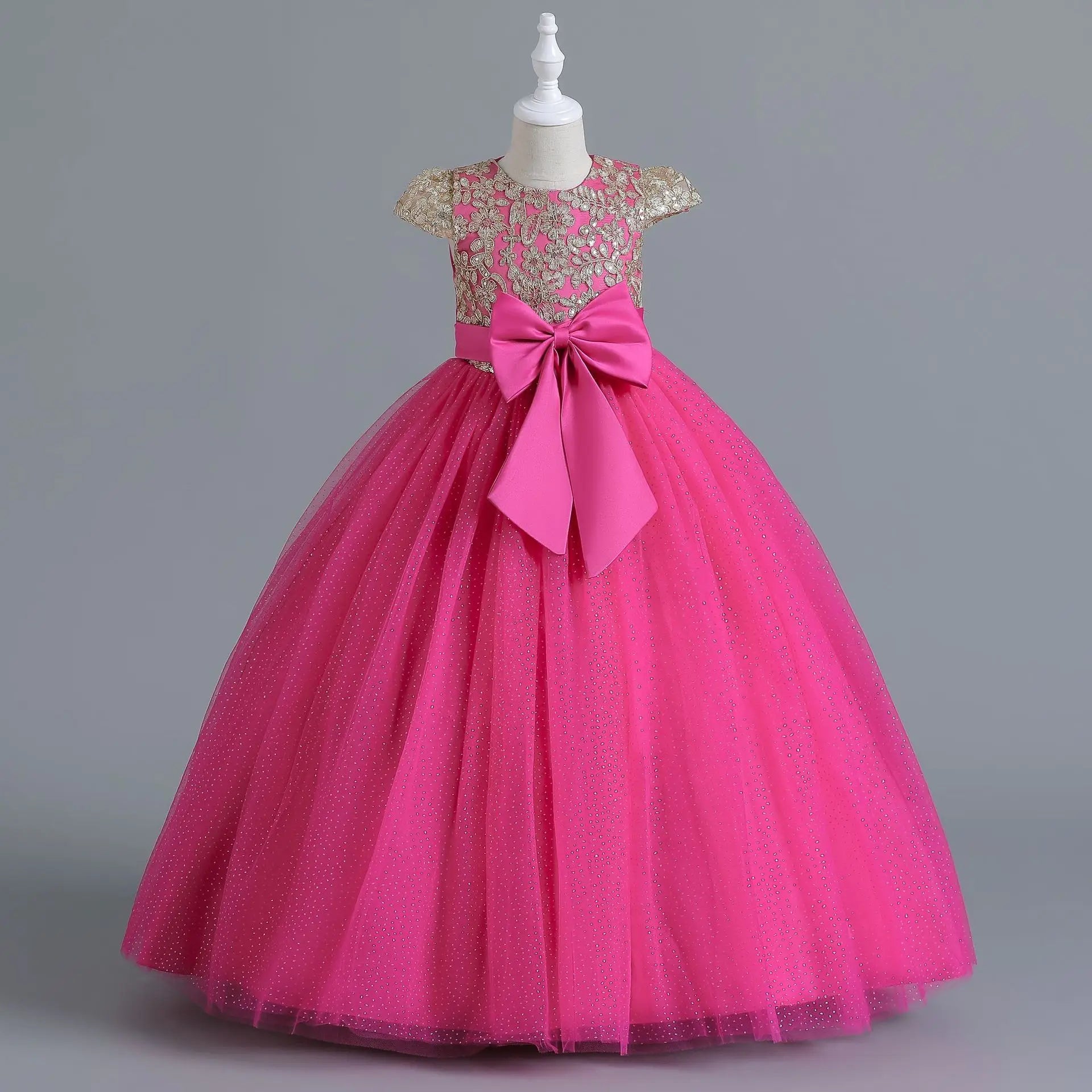 Girls' Wedding Dress Pompadour Princess Children's Christmas Evening Dresses