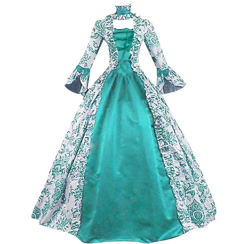 Plus Size Women Medieval  Marie Antoinette Cosplay Dress Purple Victorian Party Court Gown Renaissance Gothic Floral Robe