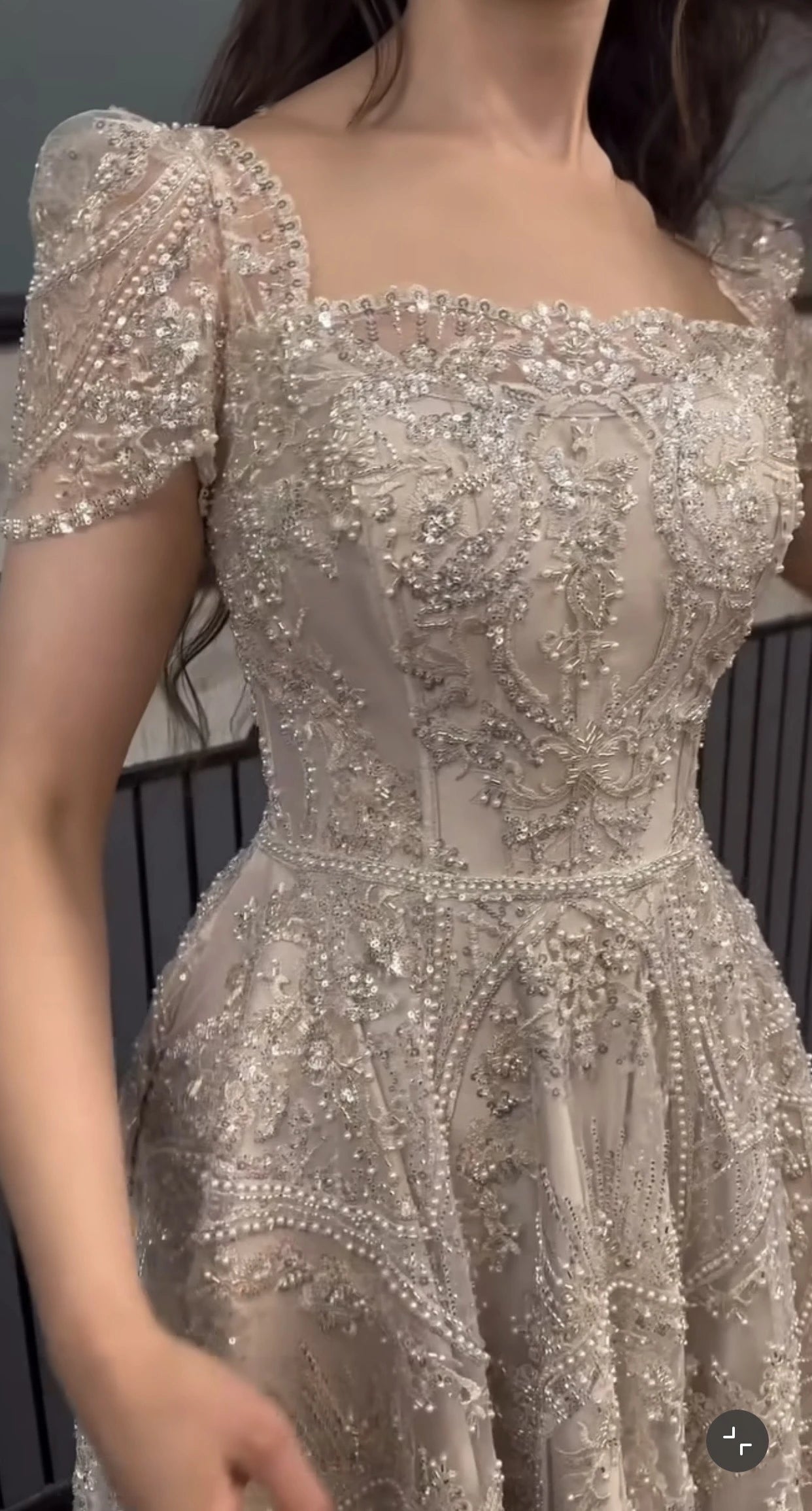 Plus Size Vows Customized Bridesmaid Full Beaded Sequins Stones Bodice Short Sleeve A-line Maxi Gown Wedding Engagement Dresses