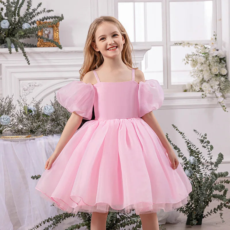 2025 New Children's wedding dress, birthday party, fashionable princess dress, kindergarten festival dance performance dress