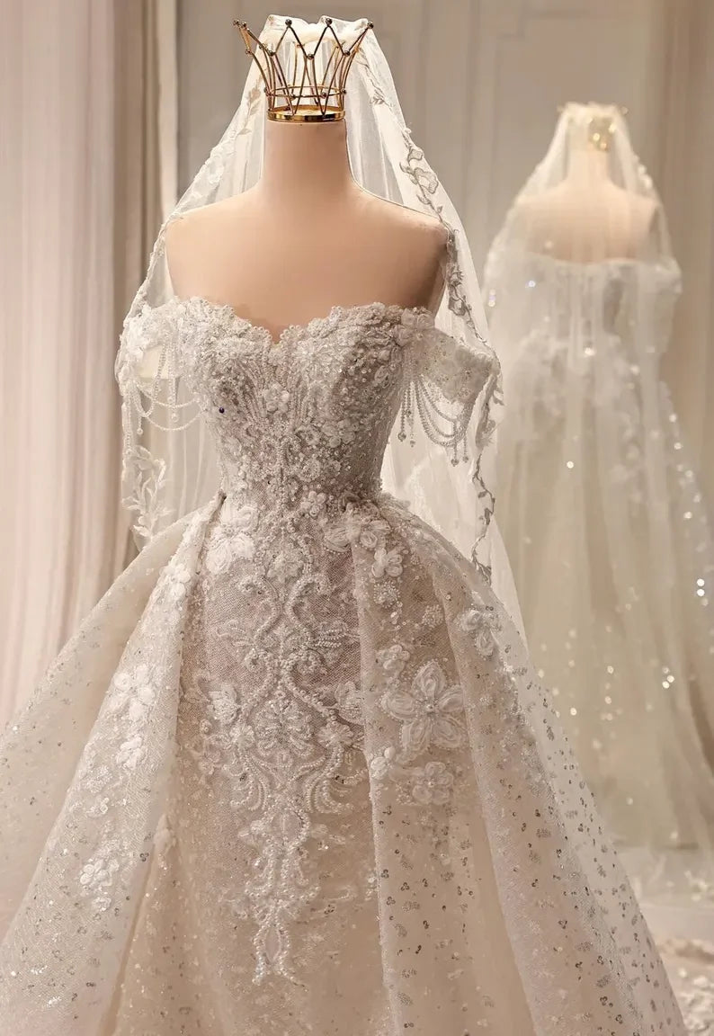 Customized 2026 Wedding Dress Luxury Sleeveless Elegant Beaded Mermaid Wedding Dress Plus Size Wedding Dress Hot Sale