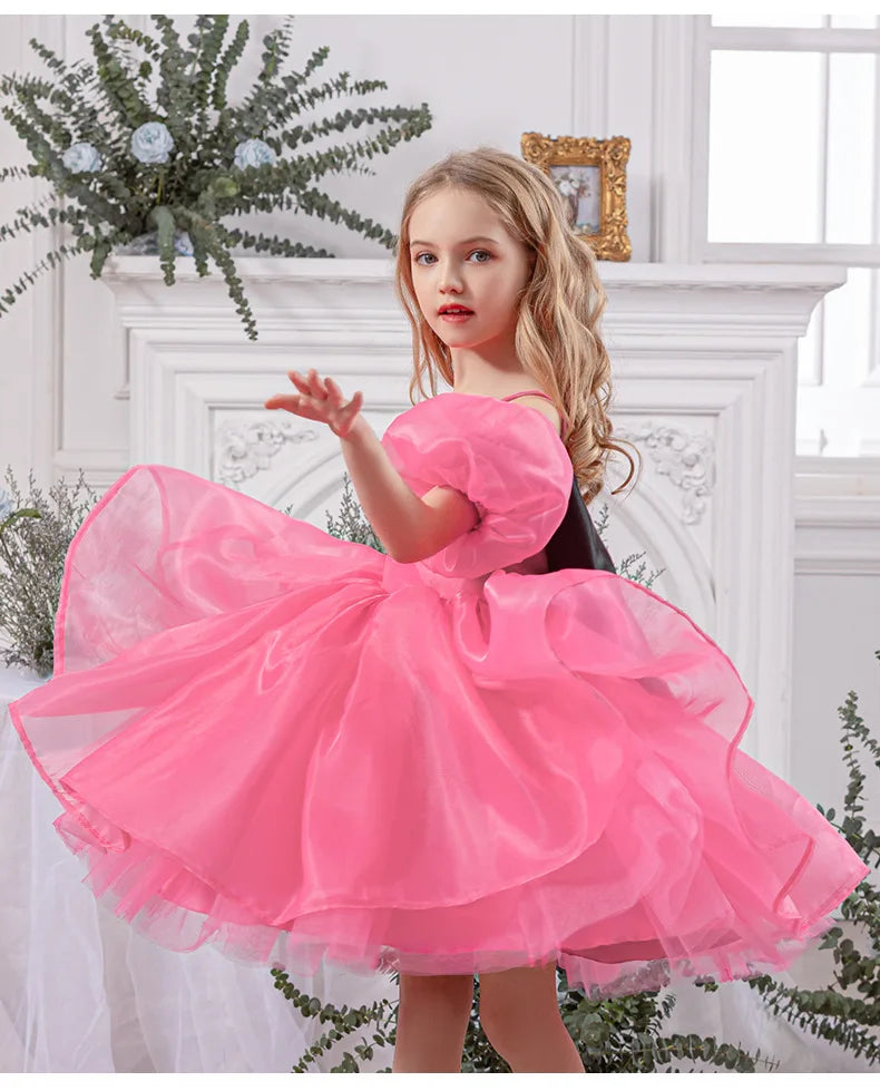 2025 New Children's wedding dress, birthday party, fashionable princess dress, kindergarten festival dance performance dress