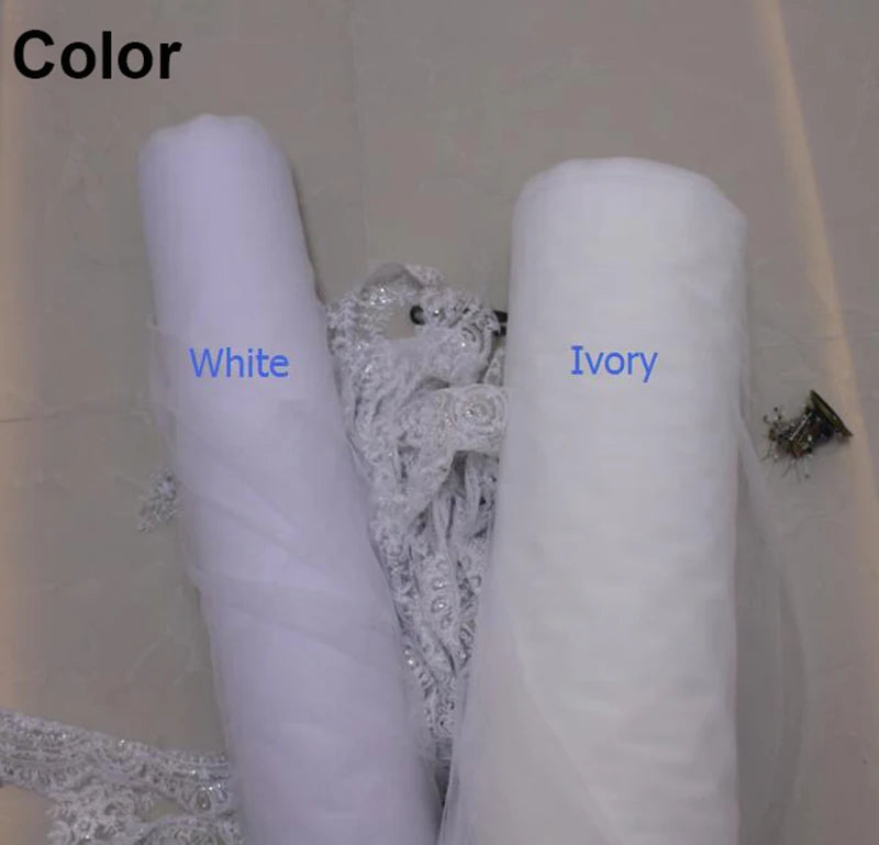 Customized Short Mantilla Wedding Veil with Eyelash Lace, 1m/1.5m/2m Short/Medium Length Veil with Hidden Comb, Single Tier Veil