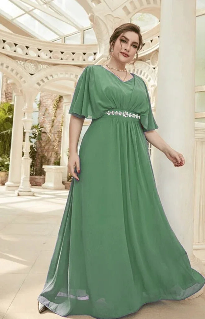 Plus Size Chiffon Pleated Loose Dress 5XL6XL Big Size 2023 Summer Shawl Short Sleeve Multicolor Elegant Maxi Dress for Women