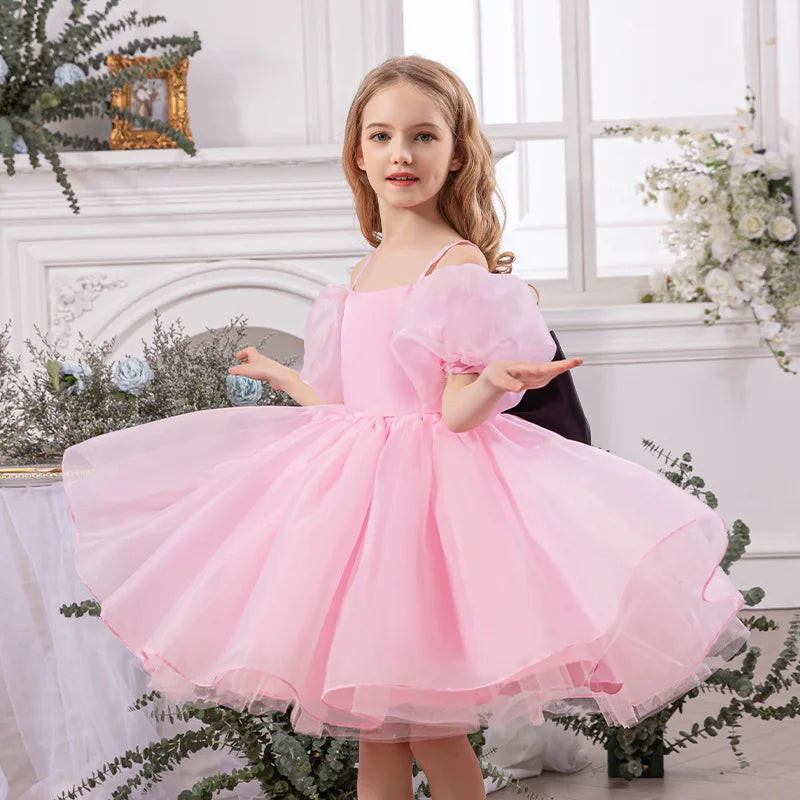 2025 New Children's wedding dress, birthday party, fashionable princess dress, kindergarten festival dance performance dress